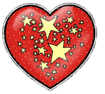 Estrellas con corazones rojos