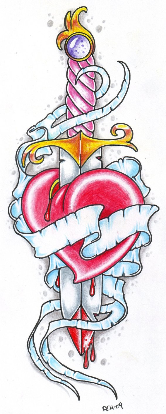 Tatuaje corazon con espada